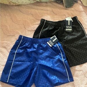 DSG Kids Athletic Shorts - Blue and Black Checkered